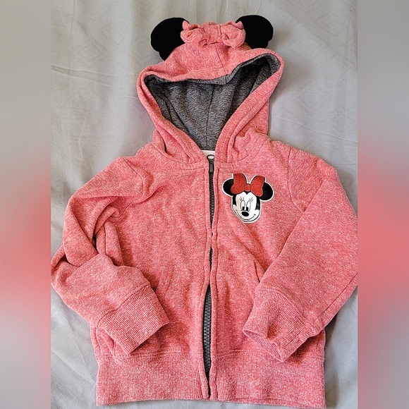 Disney Shirts & Tops Disney Minnie Mouse Zip Up Hoodie With Minnie